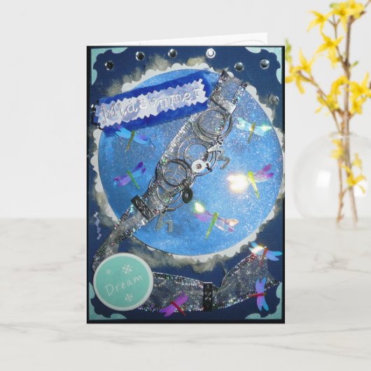 Het Wenskaart van de Maan van de Fee van de Kaart (Gele Bloem)