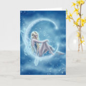 Het Wenskaart van de Maan van de winter Kaart (Gele Bloem)