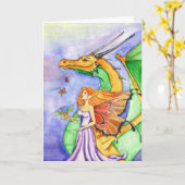 Het Wenskaart van de Meter van de Fee van de draak Kaart (Gele Bloem)