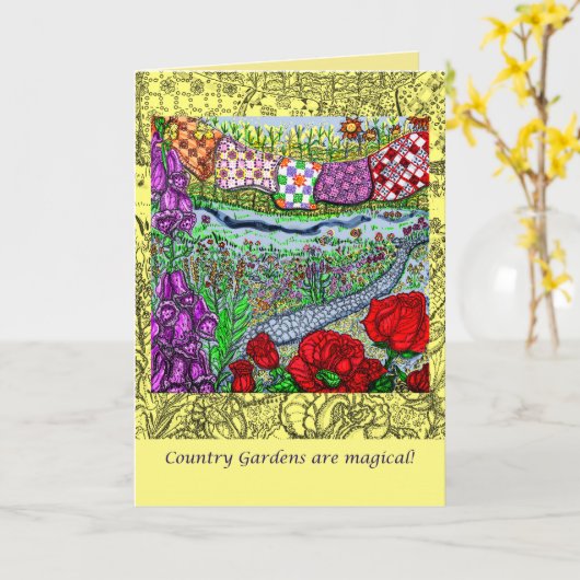 Het Wenskaart van de Moederdag van de Tuin van het Kaart (Gele Bloem)