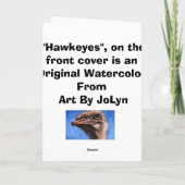 Het Wenskaart van de Ogen van de havik Kaart (Achterkant)