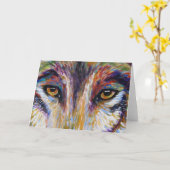 Het Wenskaart van de Ogen van de wolf Kaart (Gele Bloem)
