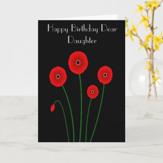 HET WENSKAART VAN DE PAPAVER VAN DE DOCHTER KAART (Gele Bloem)