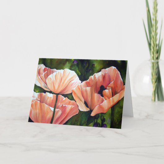 Het Wenskaart van de Papaver van de perzik Kaart (Voorkant)