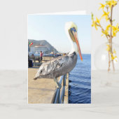 Het Wenskaart van de pelikaan Kaart (Gele Bloem)