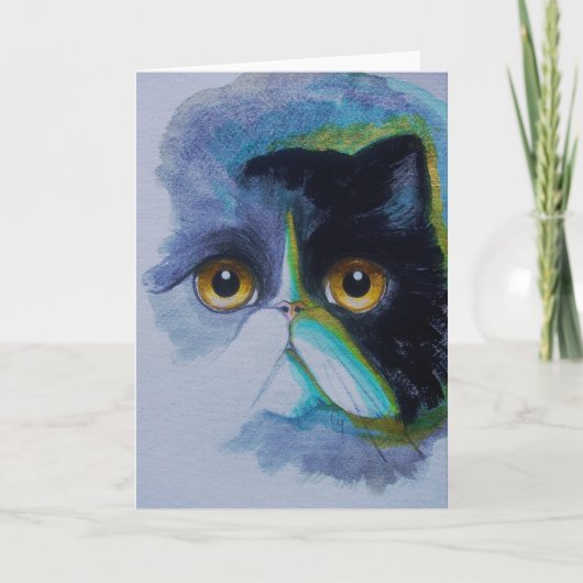 Het Wenskaart van de PERZISCHE KAT van de SMOKING, Kaart (Voorkant)