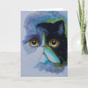 Het Wenskaart van de PERZISCHE KAT van de SMOKING, Kaart