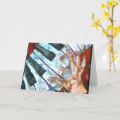 HET WENSKAART VAN DE PIANO KAART (Gele Bloem)