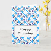 Het Wenskaart van de Poedel van het patroon Kaart (Gele Bloem)