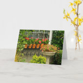 Het Wenskaart van de Potten van de geranium Kaart (Gele Bloem)