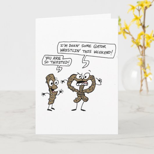 Het Wenskaart van de pretzel Kaart (Gele Bloem)