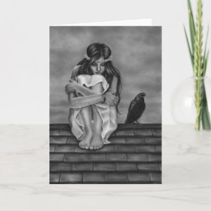 Het wenskaart van de Raaf van het Dak Kaart