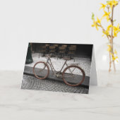 Het Wenskaart van de Reis van Bon - Oude Fiets in Kaart (Gele Bloem)