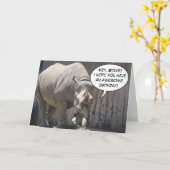 Het Wenskaart van de Rinoceros van de douane Kaart (Gele Bloem)