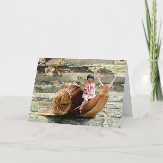 Het Wenskaart van de Rit van de slak Kaart (Voorkant)