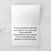 Het Wenskaart van de Rots van het huisdier Kaart (Binnen)