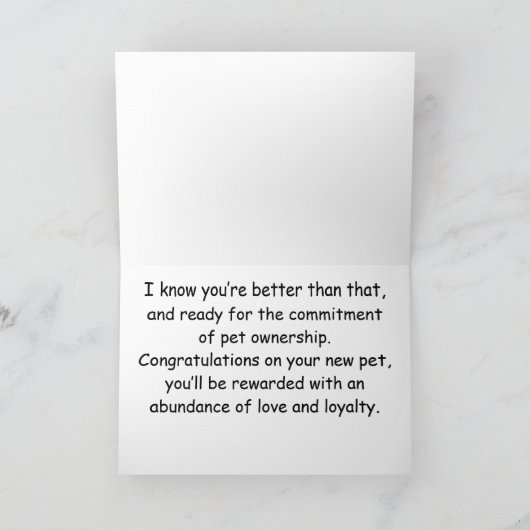 Het Wenskaart van de Rots van het huisdier Kaart (Binnen)