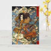 Het Wenskaart van de Samoeraien van Kuniyoshi Kaart (Gele Bloem)