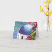 het wenskaart van de santorinikoepel kaart (Gele Bloem)