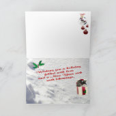 Het Wenskaart van de Scène van de Sneeuw van Feestdagen Kaart (Binnen)