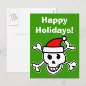 Het wenskaart van de schedelKerstmis van de Feestdagenkaart (Voorkant / Achterkant)