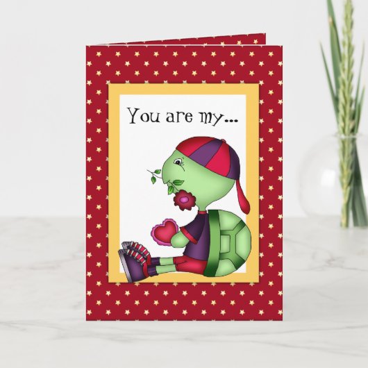 Het wenskaart van de Schildpad van de Feestdagen Kaart (Voorkant)