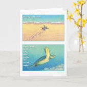 Het wenskaart van de Schildpad van het Zee Kaart (Gele Bloem)