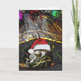 Het Wenskaart van de Schildpad van Kerstmis Feestdagen Kaart