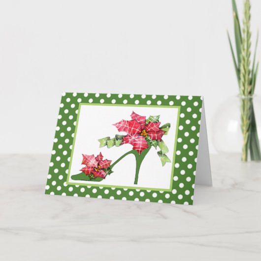 Het Wenskaart van de Schoenen van Kerstmis Feestdagen Kaart (Voorkant)