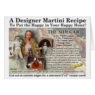 Het Wenskaart van de Sidecar Cocktail dat wordt on