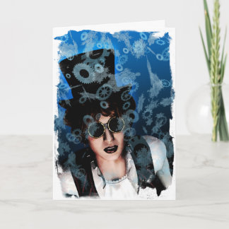 Het Wenskaart van de sneeuw en van de Stoom Feestdagen Kaart