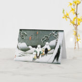 Het Wenskaart van de Sneeuw van Japan Kaart (Gele Bloem)