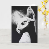 Het Wenskaart van de Sphynx Cat Feline Originele K Kaart (Gele Bloem)