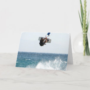Het Wenskaart van de Sprong van Kiteboarding Kaart