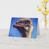 Het Wenskaart van de Struisvogel van Fugley Kaart (Gele Bloem)