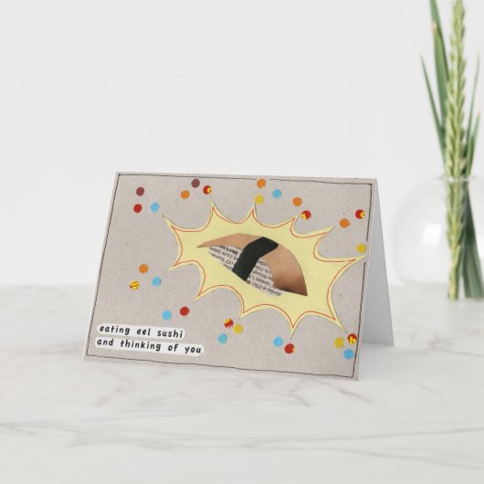 Het Wenskaart van de Sushi van de paling Kaart (Voorkant)