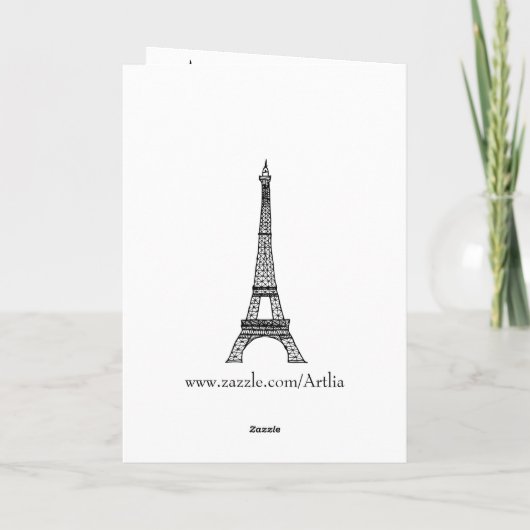 Het Wenskaart van de Toren van Eiffel Bedankkaart (Achterkant)