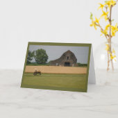 Het Wenskaart van de tractor en van de Schuur Kaart (Gele Bloem)