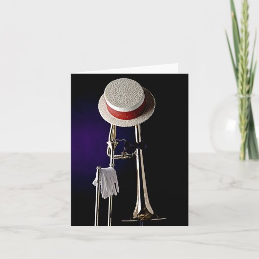 Het Wenskaart van de Trombone van Dixieland Kaart (Voorkant)