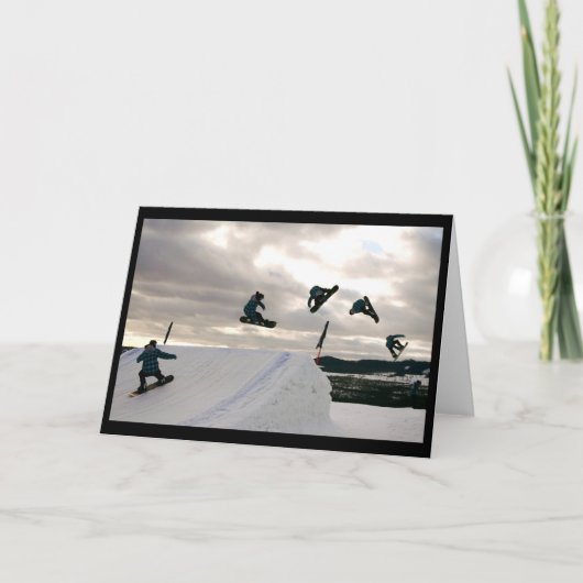 Het Wenskaart van de Trucs van Snowboarding Kaart (Voorkant)