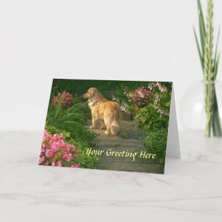 Het Wenskaart van de Tuin van het golden retriever Kaart
