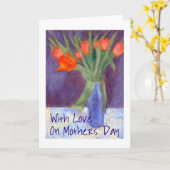 Het Wenskaart van de Tulpen van het moederdag Kaart (Gele Bloem)