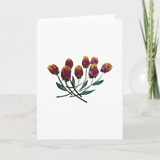 Het Wenskaart van de Tulpen van Quilled - Kaart (Voorkant)