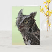 Het wenskaart van de Uil van de doordringende Kaart (Gele Bloem)