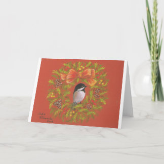 Het Wenskaart van de Vakantie van Chickadee Feestdagen Kaart