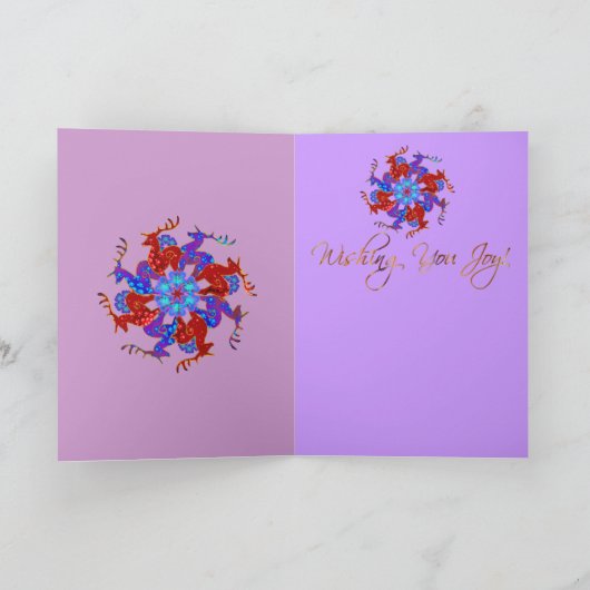 Het Wenskaart van de Vakantie van de Sneeuwvlok Feestdagen Kaart (Binnen)