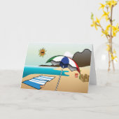 Het Wenskaart van de Vakantie van het strand Kaart (Gele Bloem)