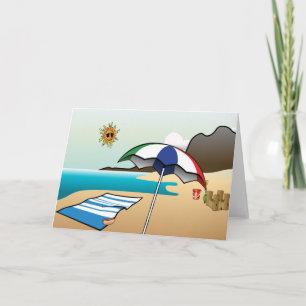 Het Wenskaart van de Vakantie van het strand Kaart