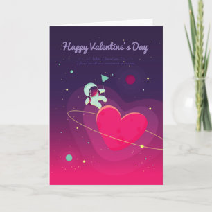 Het wenskaart van de Valentijnsdag met astronaut Feestdagen Kaart