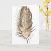 Het wenskaart van de "veer" kaart (Gele Bloem)